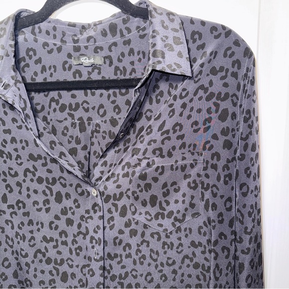Rails Onyx Cheetah Silk Kate Shirt - Picture 6 of 12